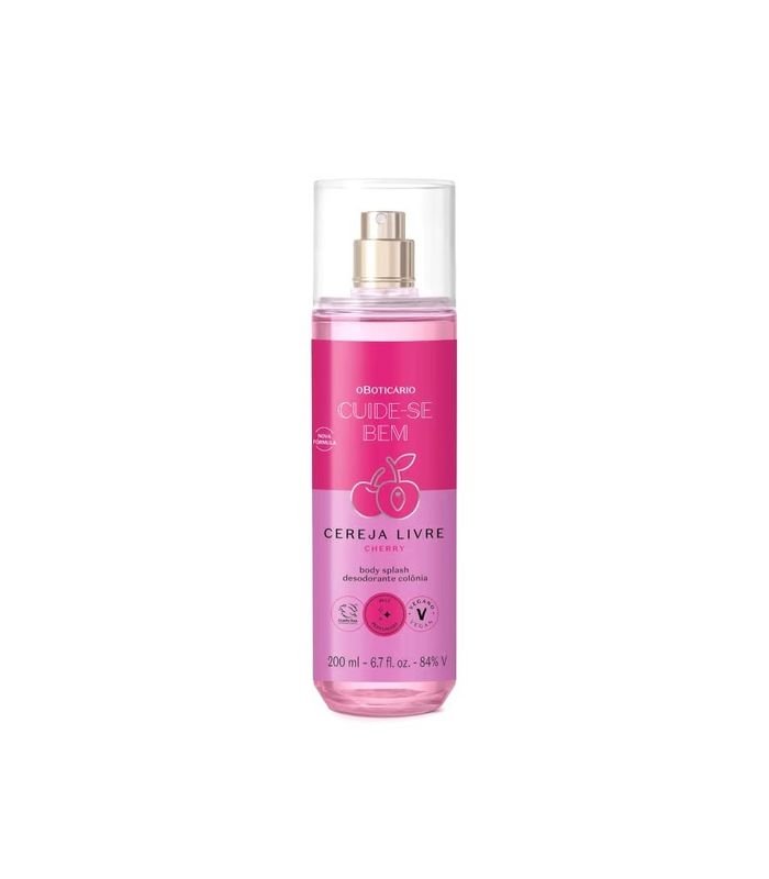 Body Splash Desodorante Colônia Cuide-se Bem Cereja Livre 200ml