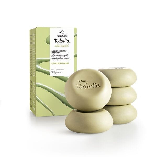 Sabonete em Barra Puro Vegetal Tododia Pistache em Creme 5 un de 90 g cada